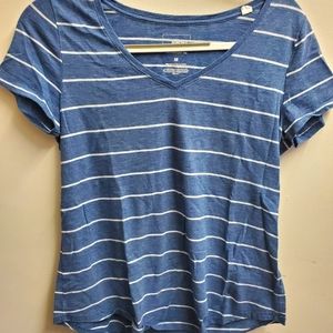 Blue and white stripe T shirt